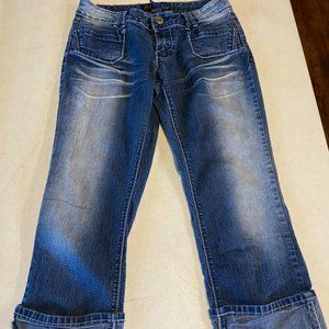 Angel's Women's Juniors Denim Capris Y2K Style Light Wash Size 9